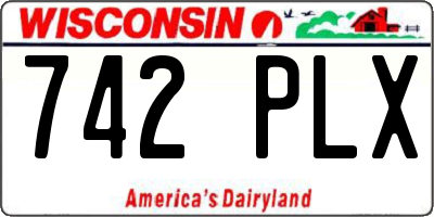 WI license plate 742PLX