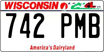 WI license plate 742PMB