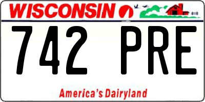 WI license plate 742PRE