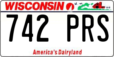 WI license plate 742PRS