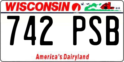 WI license plate 742PSB