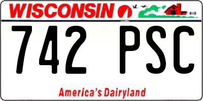 WI license plate 742PSC
