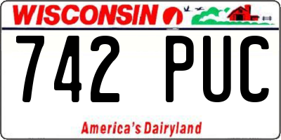 WI license plate 742PUC