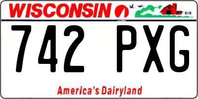 WI license plate 742PXG