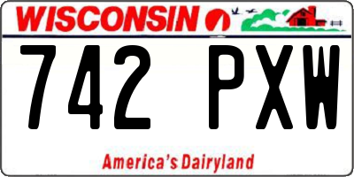 WI license plate 742PXW