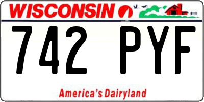 WI license plate 742PYF