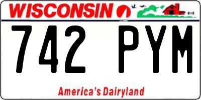WI license plate 742PYM
