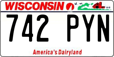 WI license plate 742PYN