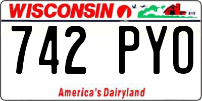 WI license plate 742PYO