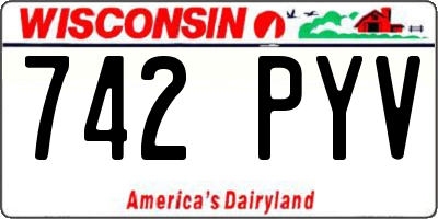 WI license plate 742PYV