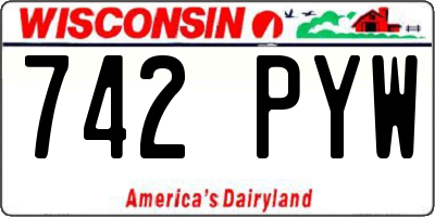 WI license plate 742PYW