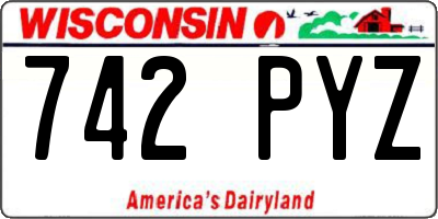 WI license plate 742PYZ