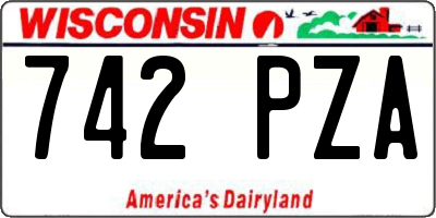 WI license plate 742PZA