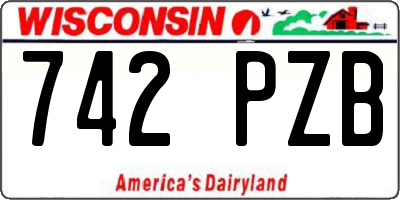 WI license plate 742PZB