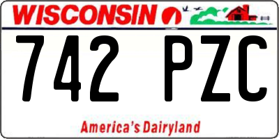 WI license plate 742PZC