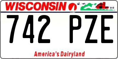 WI license plate 742PZE