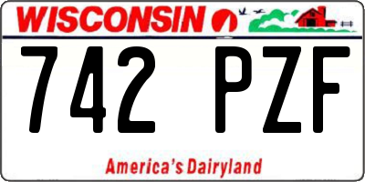 WI license plate 742PZF