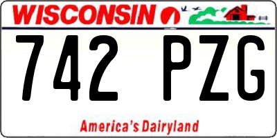 WI license plate 742PZG