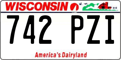 WI license plate 742PZI