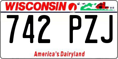 WI license plate 742PZJ