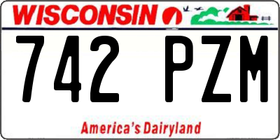 WI license plate 742PZM