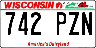 WI license plate 742PZN
