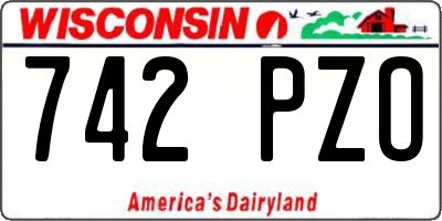 WI license plate 742PZO