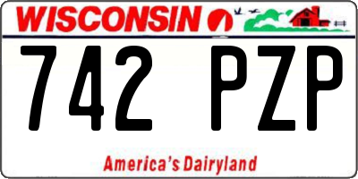 WI license plate 742PZP
