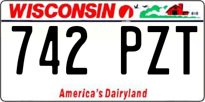 WI license plate 742PZT