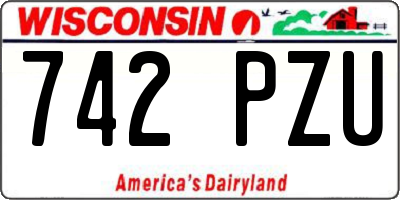 WI license plate 742PZU