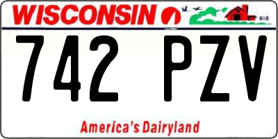 WI license plate 742PZV