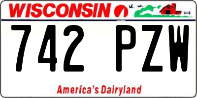 WI license plate 742PZW