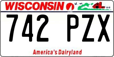 WI license plate 742PZX