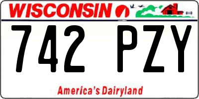 WI license plate 742PZY