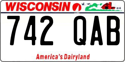 WI license plate 742QAB