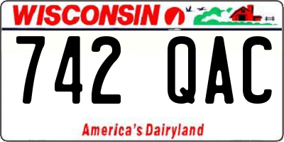 WI license plate 742QAC