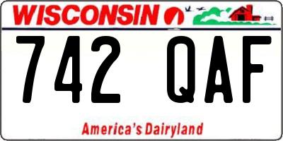 WI license plate 742QAF