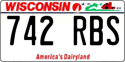 WI license plate 742RBS