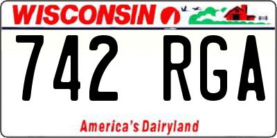 WI license plate 742RGA