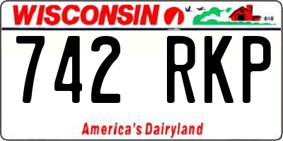 WI license plate 742RKP