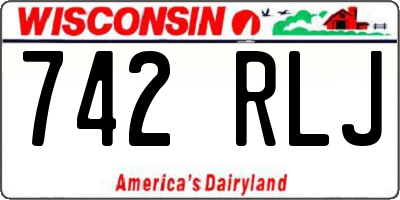 WI license plate 742RLJ