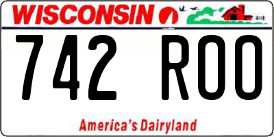WI license plate 742ROO