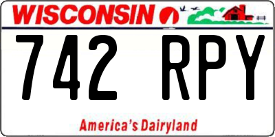 WI license plate 742RPY