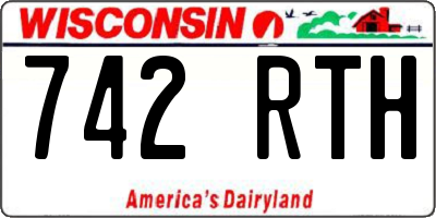 WI license plate 742RTH