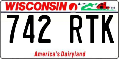 WI license plate 742RTK