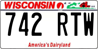 WI license plate 742RTW