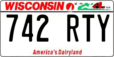 WI license plate 742RTY