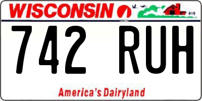 WI license plate 742RUH