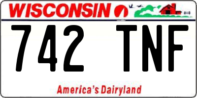 WI license plate 742TNF