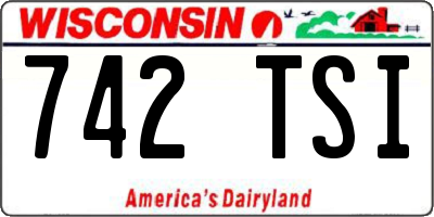 WI license plate 742TSI